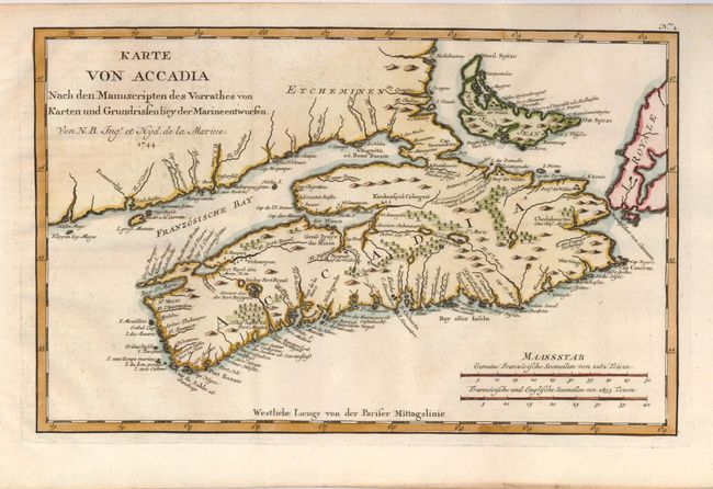 Karte von Accadia Nach den Manuscripten des Vorrathes von Karten un Grundrissen bey Marine Entworfen