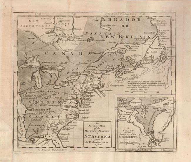 An Accurate Map of the British Empire in Nth. America as Settled by the Preliminaries in 1762