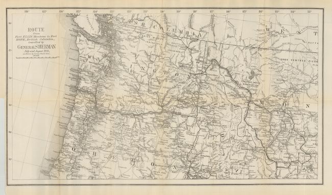 Route from Fort Ellis Montana to Fort Hope, British Columbia Travelled by General Sherman July and August 1883