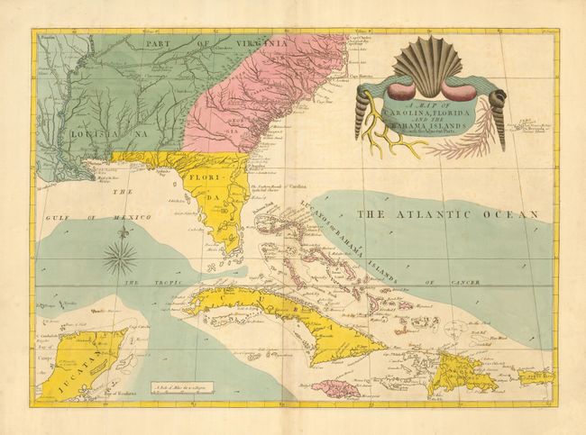 A Map of Carolina, Florida and the Bahama Islands with the Adjacent Parts