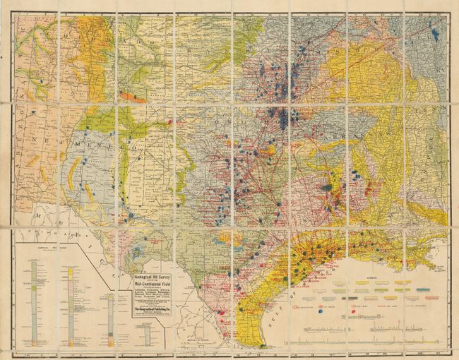 Geological Oil Survey Map of the Mid-Continental Field Embracing the States of Arkansas, Colorado, Illinois, Kansas, Louisiana, Mississippi, Missouri, New Mexico, Oklahoma, Tennessee and Texas