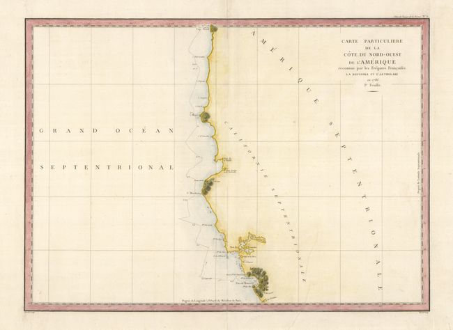 Carte Particuliere de la Cote du Nord-Ouest de l'Amerique reconnue par les Fregates Francaises la Boussole et l' Astrolabe en 1786 3e. Feuille