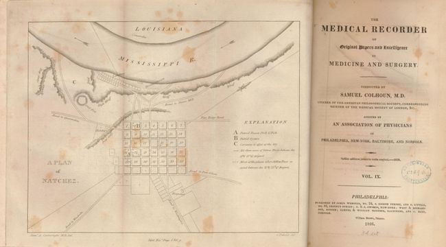 The Medical Recorder of Original Papers and Intelligence in Medicine and Surgery.  Vol. IX.  [A Plan of Natchez]