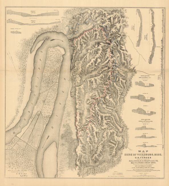 Map of the Siege of Vicksburg, Miss. by the U.S. Forces under the Command of Maj. Genl. U.S. Grant