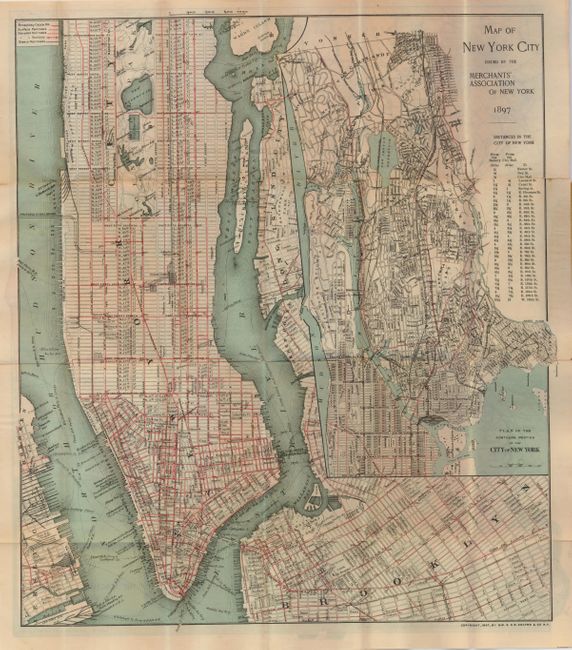 Map of New York City Issued by the Merchants' Association of New York [and, on verso] Map of New York City (Greater New York)
