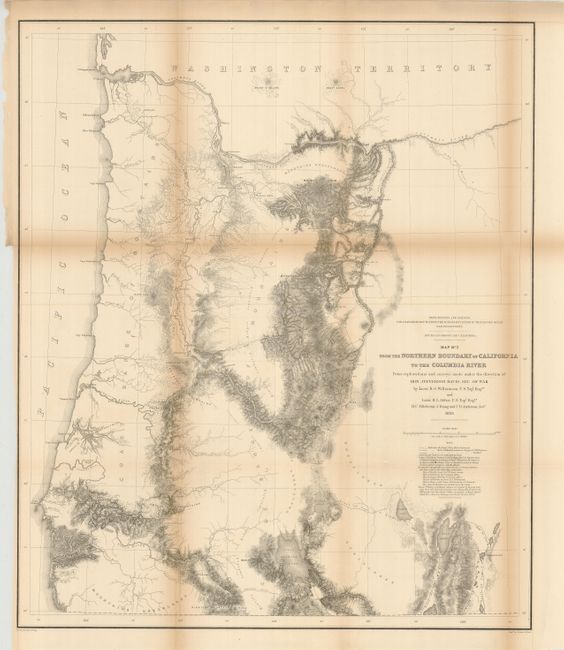 Map No. 2 from the Northern Boundary of California to the Columbia River from the explorations and surveys made under the direction of Hon. Jefferson Davis, Sec. of War…