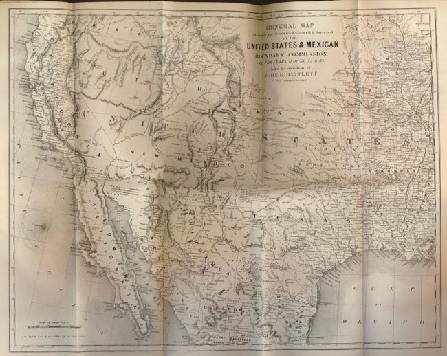 General Map Showing the Countries Explored and Surveyed by the United States & Mexican Boundary Commission in the Years 1850, 51, 52 & 53