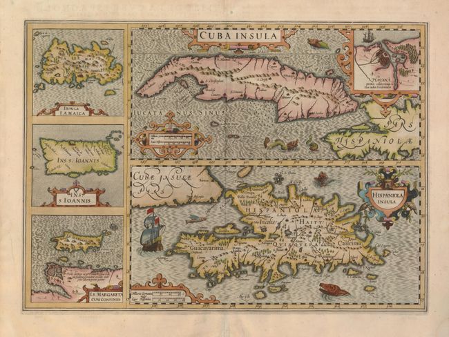 Cuba Insula [on sheet with] Hispaniola Insula [and] Ins. Jamaica [and] Ins. S. Joannis [and] I.S. Margareta cum Confiniis