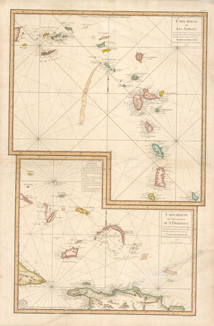 Carte Reduite des Isles Antilles [on sheet with] Carte Reduite des Debouquements de St. Domingue
