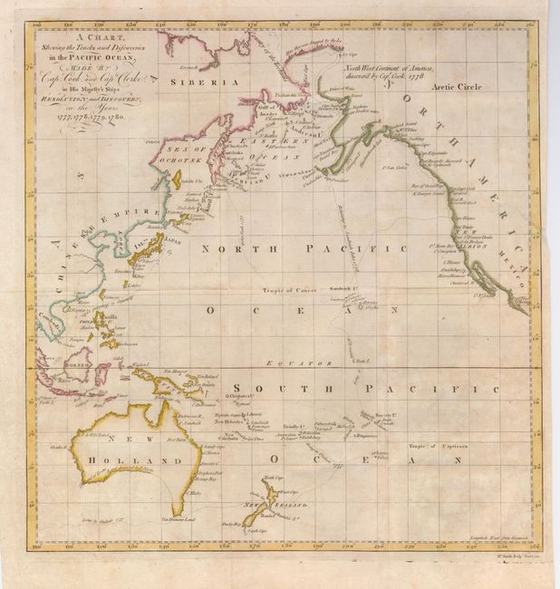 A Chart, Shewing the Tracks and Discoveries in the Pacific Ocean, Made by Capt. Cook, and Capt. Clerke in his Majesty's Ships Resolution and Discovery, in the Years 1777, 1778, 1779, 1780