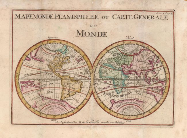 Mapemonde Planisphere ou Carte Generale du Monde [in set with] L'Amerique Septentrionale [and] L'Amerique Meridionale [and] Asia [and] Africa Selou les Autheurs les plus Modernes [and] Europa Selon les Auth. les plus Modernes