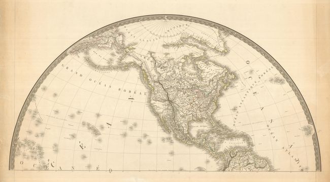 Mappe Monde en Deux Hemispheres Presentant l'Etat Actuel de la Geographie