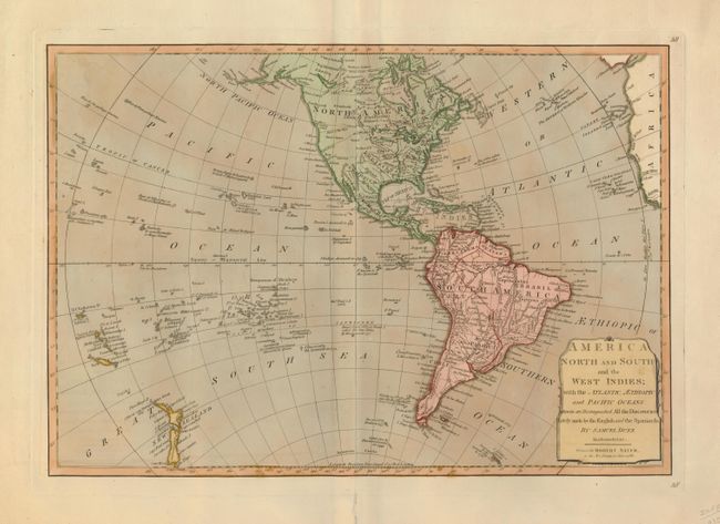 America North and South and the West Indies; with the Atlantic,  Aethiopic and Pacific Oceans: wherein are Distinguished, All the Discoveries lately made by the English and the Spaniards