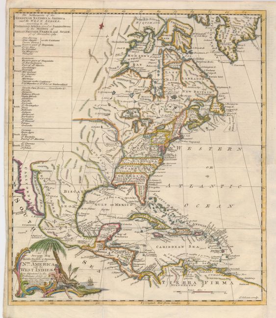 An Accurate Map of the British, French & Spanish Settlements in Nth. America and the West Indies