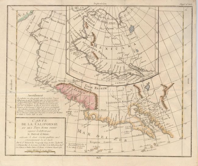 Carte de la Californie et des Pays Nord-Ouest [and] Carte Generale des Decouvertes de l'Amiral de Fonte [and] Nouvelle Representation des Cotes Nord et Est de L'Asie [and] Carte qui Represente les Differentes Connoissances