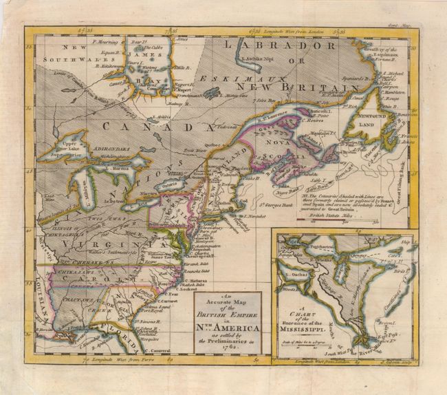 An Accurate Map of the British Empire in Nth. America as settled by the Preliminaries in 1762