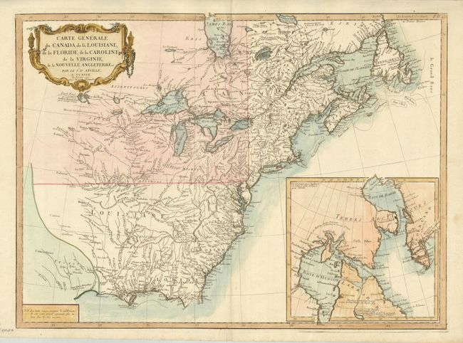 Carte Generale du Canada, de la Louisiane, de la Floride, de la Caroline, de la Virginie, de la Nouvelle Angleterre etc. par le Sr. d'Anville