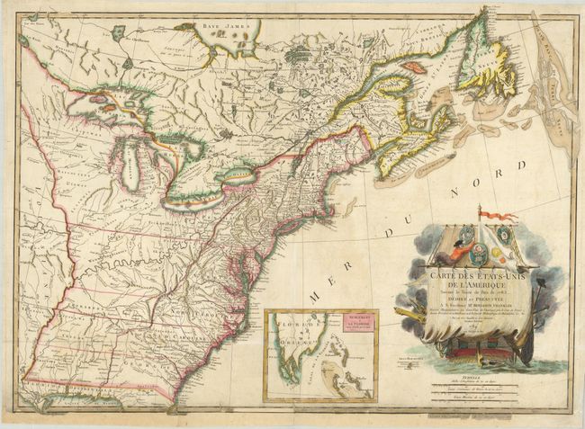Carte des Etats-Unis de l'Amerique Suivant le Traite de Paix de 1783. Dediee et Presentee a S. Excellence Mr. Benjamin Franklin