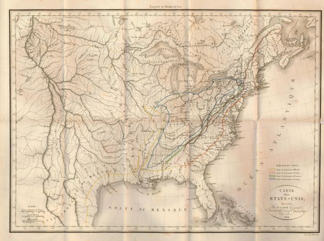 Carte des Etats-Unis, Dressee Par P. Lapie, Geographe, Directeur du Cabinet Topographique du Roi