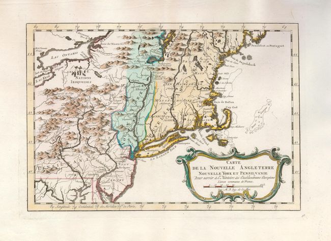 Carte de la Nouvelle Angleterre, Nouvelle Yorck et Pensilvanie