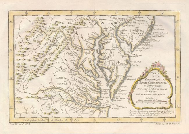Carte de la Virginie, de la Baye Chesapeack, et Pays Voisins