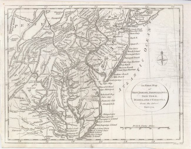 An Exact Map of New Jersey, Pennsylvania, New York, Maryland & Virginia, from the latest Surveys