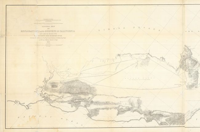 Routes in California to Connect with the Routes near the 32nd and 35th Parallels. General Map of Explorations and Surveys in California made under the Direction of Hon. Jefferson Davis Secretary of War