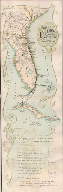 Map of Florida and the West Indies Published by the Florida East Coast Railway