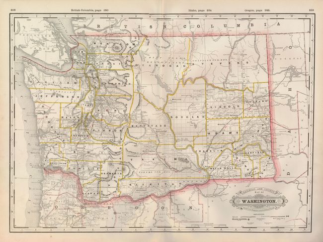Railroad and County Map of Washington