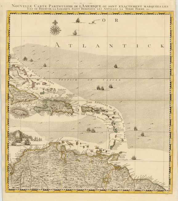 Nouvelle Carte Particuliere de l'Amerique ou sont Exactement Marquees les Iles de Bermude, la Iamaique, Saint Domingue, les Antilles la Terre Ferme