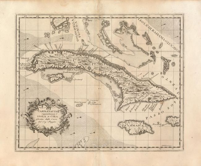 Carta Esatta rappresentante l'Isola di Cuba estratta dalle Carte del Sigr. Poppler