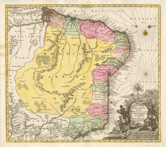 Recens elaborata Mappa Geographica Regni Brasiliae in America Meridionali