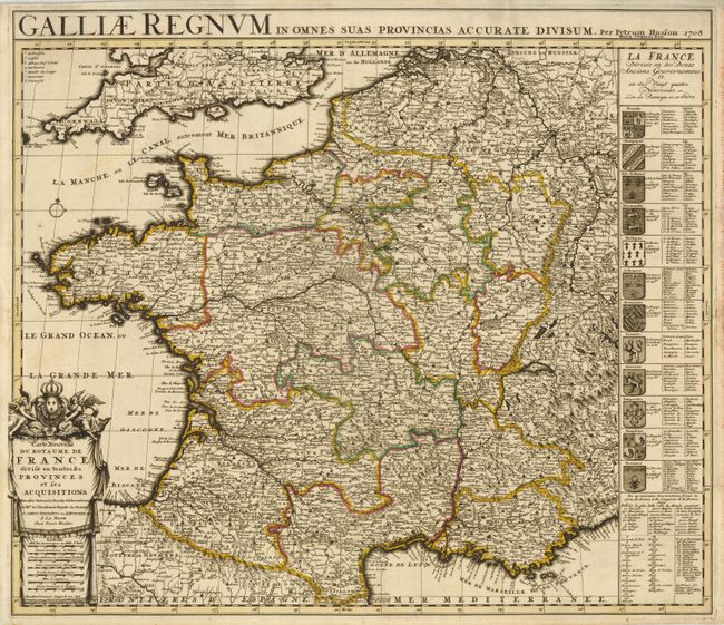 Carte Nouvelle du Royaume de France divise en toutes ses Provinces et ses Acquisitions