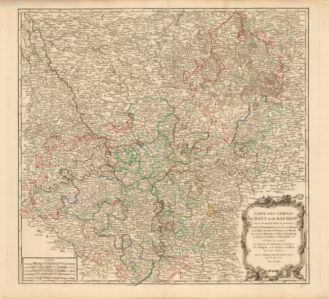 Carte des Cercles du Haut et du Bas Rhin ou se trouvent dans le premier