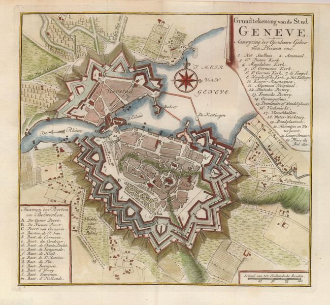 Grondtekening van de Stad Geneve
