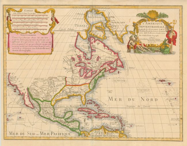 L'Amerique Septentrionale Dressee sur les Observations de Mrs. de l'Academie Royale des Sciences