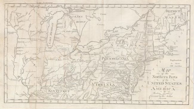 Map of the Northern Parts of the United States of America by Abraham Bradley Jr. Corrected by the Author