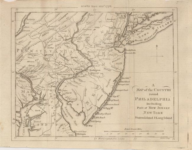 A Map of the Country round Philadelphia including Part of New Jersey New York Staten Island & Long Island