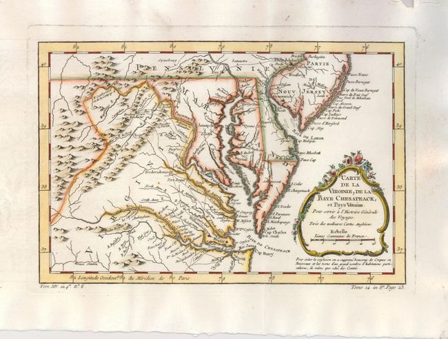 Carte de la Virginie, de la Baye Chesapeack, et Pays Voisins