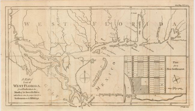 A Map of Part of West Florida, from Pensacola to the Mouth of the Iberville River, with a View to shew the proper Spot for a Settlement on the Mississippi