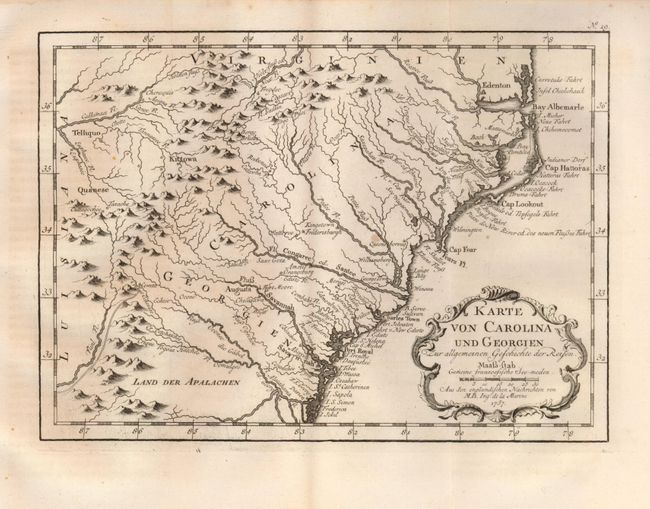 Karte von Carolina und Georgien Zur allgemeinen Geschichte der Reisen