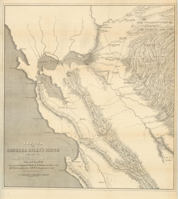 Sketch of General Riley's Route Through the Mining Districts July and Aug. 1849