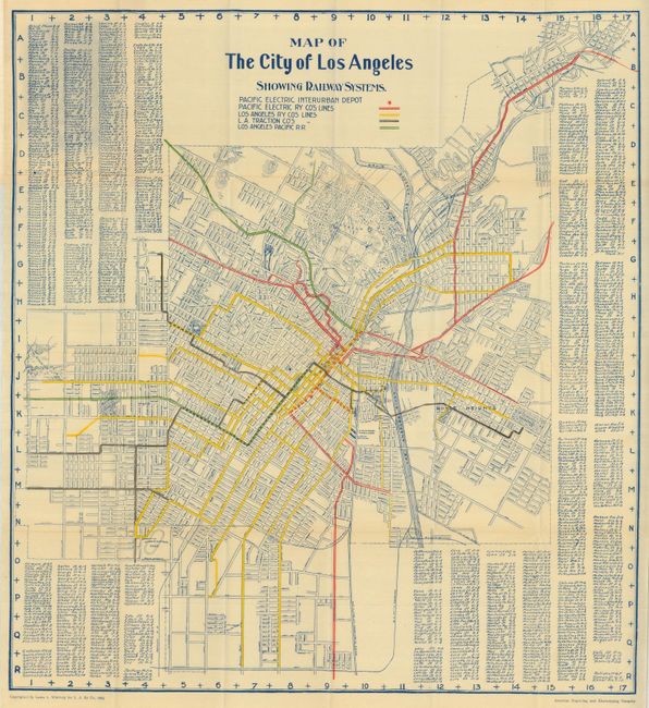 Map of the City of Los Angeles Showing Railway Systems