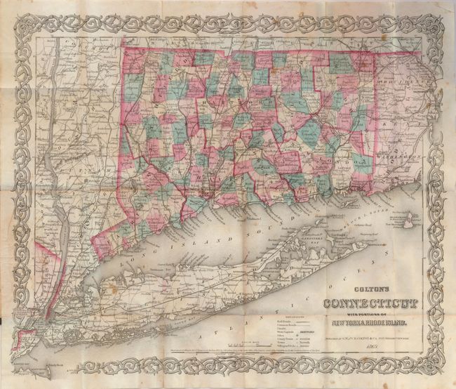 Colton's Connecticut with Portions of New York & Rhode Island