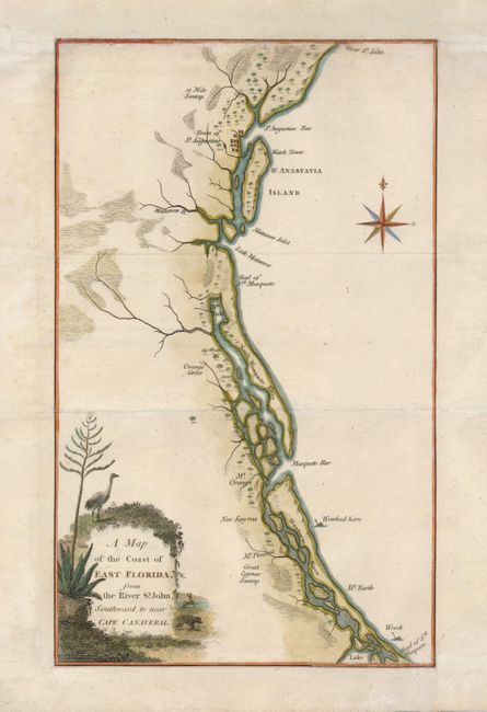 A Map of the Coast of East Florida, from the River St. John, Southward to near Cape Canaveral