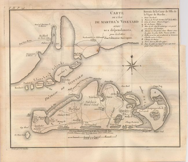 Carte de l'Ile de Martha's Vineyard avec ses dependances