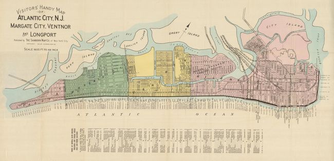 Visitor's Handy Map of Atlantic City, N.J. Margate City, Ventnor and Longport