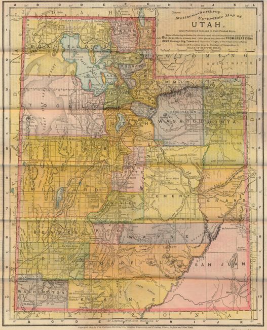 The Matthews-Northrup Up-to-Date Map of Utah