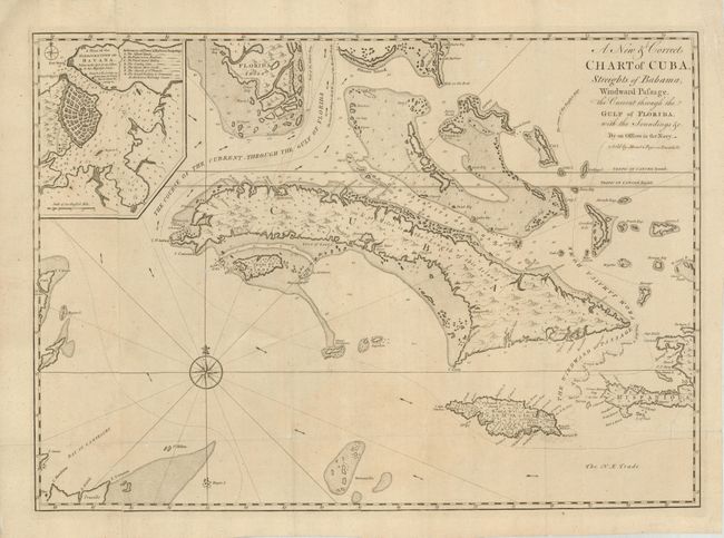A New & Correct Chart of Cuba, Streights of Bahama, Windward Passage, the Current through the Gulf of Florida, with the Soundings, &c.