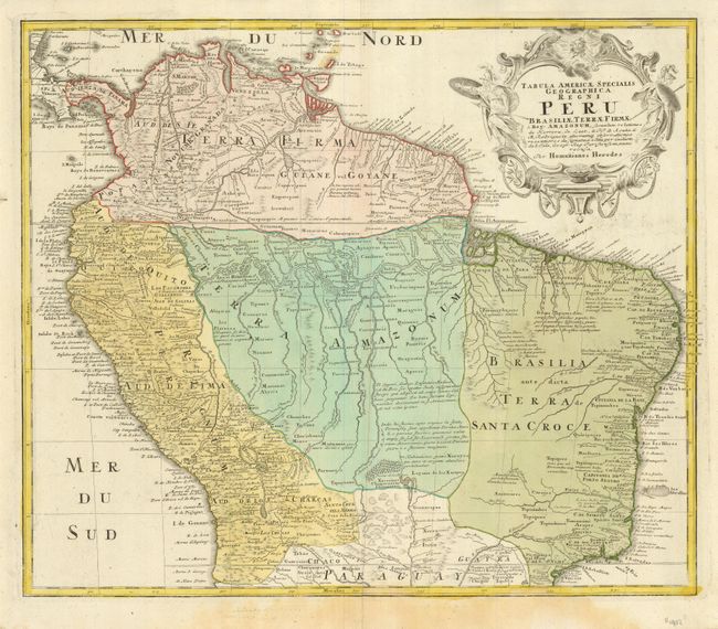 Tabula Americae Specialis Geographica Regni Peru Brasiliae Terrae Firmae & Reg: Amazonum 